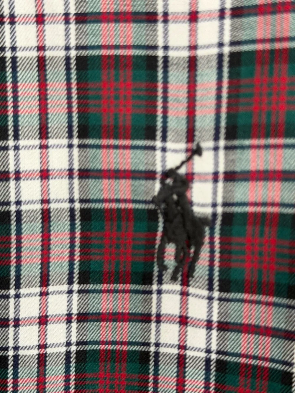 Polo Ralph Lauren Plaid Shirt Men L Classic Fit Green Red Tartan Cotton